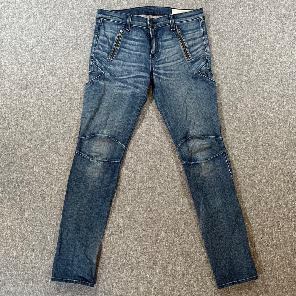 Rag & Bone JEAN Womens Moto Skinny Jeans Blue Denim Size 29 Made in USA